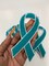 Cervical & Ovarian Cancer "Teal Chenille" Awareness Ribbon Patch, Iron or Sew-on, size 5.5" inches